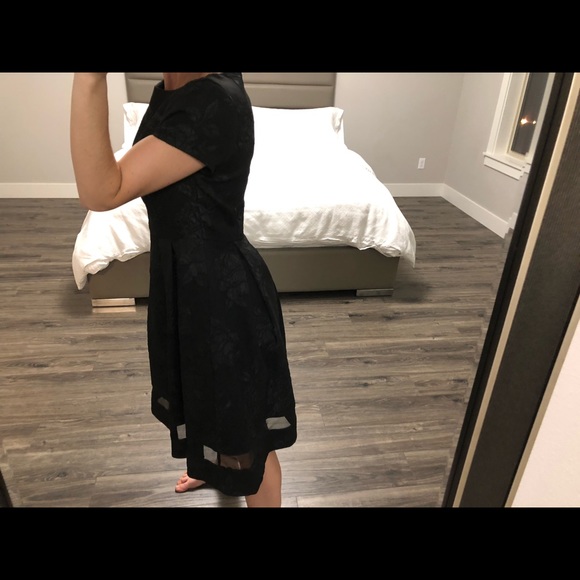 Eliza Black with Rose Design Dress - Picture 2 of 5